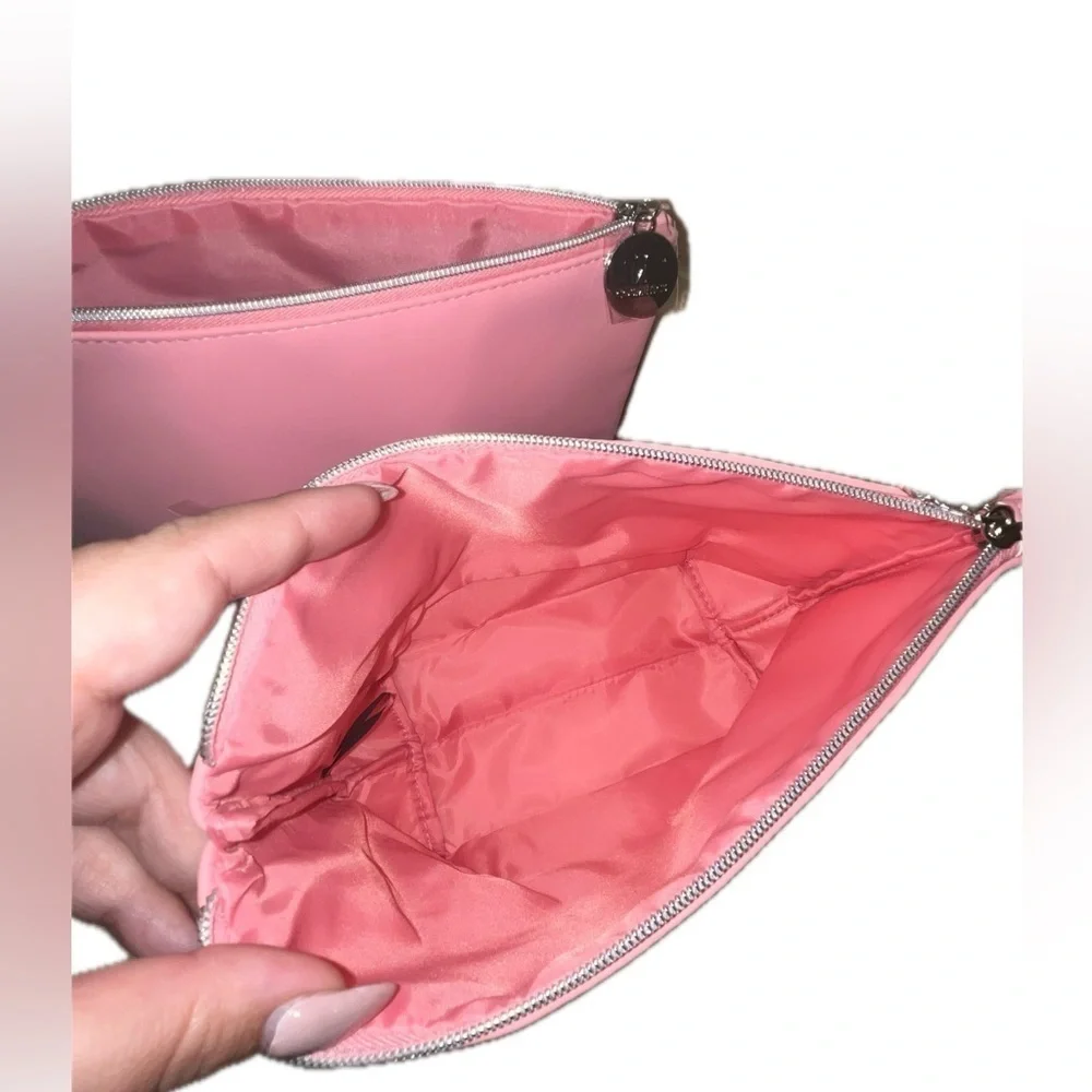 it COSMETICS XL Zip Travel Cosmetic Bags, Pink & Silver-Tone Hardware, NWOT (2)